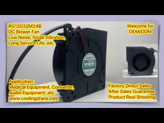 12032 12V 24V DC Blower Fan 120x120x32mm AC Brushless Motor Black Color