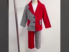 Обмундирование детей устанавливает детей костюма Houndstooth девушек шить девушки фасонируют набор 2-Piece video