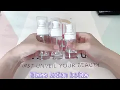 Лосьон бутылки 30ml учреждения цилиндра жидкостный косметический пустой стеклянный video