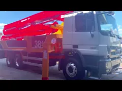 Машина насоса Beton заграждения конкретного оборудования Benz Putzmeister 38m конкретная устанавливая использовала тележку конкретного насоса video