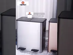 SS 2 balde do lixo da cozinha de 3 compartimentos retangular para restaurantes