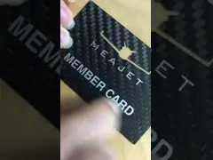 Matt черный латунный углерода волокна отрезка лазер логотипа вне гравирует членскую карту металла video