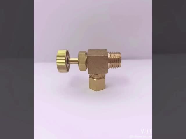Lead Free Brass 1/4 90 Degree Angle Needle Valve With Brass Handwheel