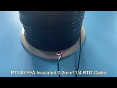 PT100 PFA Insulated Thermocouple Extension Wire 0.2mm Electrical RTD Cable video