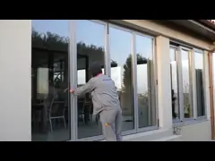 Внешняя подгонянная пластиковая складывая дверь UPVC обрамляет стеклянный дизайн аккордеона Bifold video