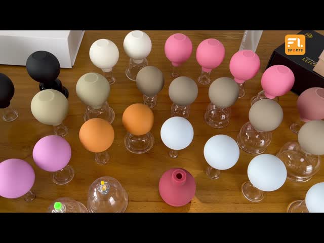 Стеклянное FacialCupping установило чашки массажа всасывания вакуума PVC, лимфатические наборы терапией, набор профессиональной ранга придавая форму чашки