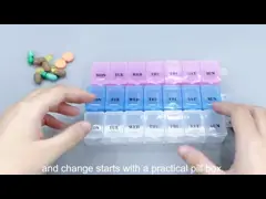 Еженедельник 7 решеток принимает организатор коробки таблетки медицины для пользы дома и перемещения video