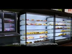 Фан-охлаждающий стенд типа дистанционная система многоэтажная открытая холодильница для магазина video