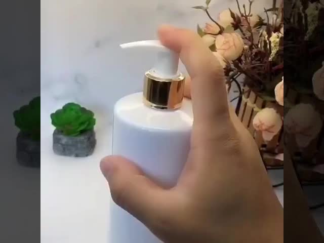 Customizable Aluminum Pump Plastic Shampoo Bottle White Body Wash 500ml