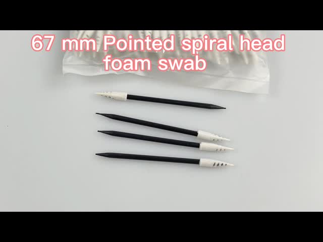 Подсказка пены свободной от спирали корпии остроконечная вытирает тампоном длину аппликаторов 76mm видео