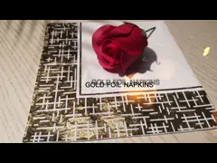 Декоративная напечатанная салфетка фольги бумажного золота с линиями цветка video