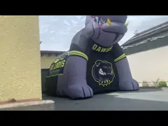 Тоннель бульдога изготовленного на заказ гигантского шатра входа собаки Bull тоннеля бульдога талисмана футбольной команды раздувного раздувной video