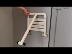 Бактерии пожилых неработающих штуцеров Bathroom места ливня туалета складные безопасные анти- video