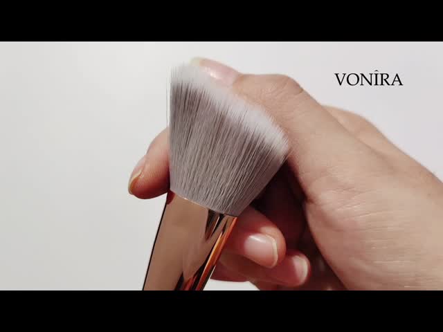 Vonira Fashion Mini Travel Makeup Brush Set Rosy Pink Color With Zipper Case
