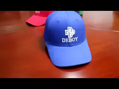 Изогнутый Twill 100% хлопок 6 бейсбольных кепок панелей 3D плоский голубой вышитый наполняется до краев шляпа video