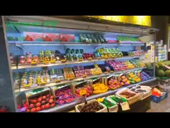 4 Shelves Supermarket Multideck Open Chiller For Vegetables Fruit Meat Display Product Videos,4 Shelves Supermarket Multideck Open Chiller For Vegetables Fruit Meat Display Product Video Channel