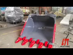 Bucket Ekskavator Tugas Berat Paduan Kekuatan Tinggi Dengan Bagian Pelat Tebal yang Dapat Dipakai