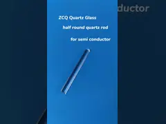 Половина полупроводника круглой стеклянной палочки кварца высокотемпературного устойчивого прозрачного video