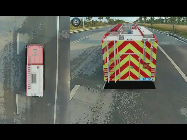 360 Degree Bird's Eye View Camera System for Fire Trucks with Surround Monitoring