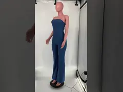 Комбинезон джинсовой ткани блока цвета женщин изготовителя одежды небольшого количества цельный Backless с передней молнией video