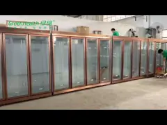 High Effiency Supermarket Projects Providing Drinks Display Glass Door Chiller Freezer video