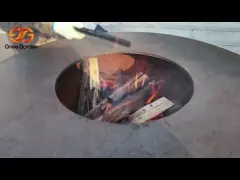 Деревянный горящий гриль барбекю угля ямы огня таблицы БАРБЕКЮ Corten стальной на открытом воздухе video