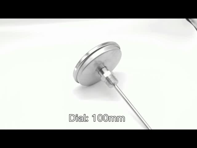 軸バイメタル工業用ダイヤル温度計 100 摂氏背面接続 1/2