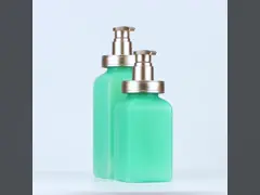 Бутылка шампуня роскошного салона мыла мытья квадратного тела 500ml 750ml штейнового салатового безвоздушного упаковывая с насосом золота video