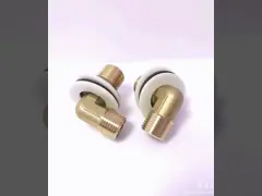 Неэтилированный локоть 90 градусов латунный с опорными гайками крана широкого фланца ″ BSP 1/2 латунными video