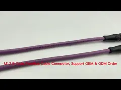 High Speed M12 4 Pin Ethernet Connector Male Right Angled