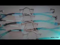 Свет ультра облегченного без оправы Очки титана анти- голубой прочный video