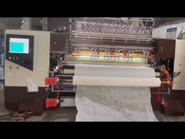 Компьютеризированный 96 дюймов стежком замка постельных принадлежностей машины Multi иглы выстегивая видео