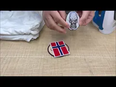 再使用可能衣類の刺繍で修繕するジャケットのための刺繍パッチの鉄を縫いなさい video