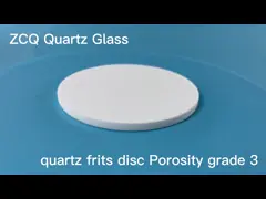 Сплавленная особая чистота спекает ранг пористости диска кварца 3 16 до 40 микронов для аналитической фильтрации video