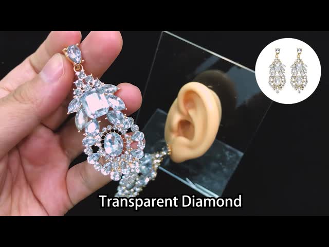 Crosss Design Fashion Jewelry Earrings Diamond Gold Chandelier Earrings