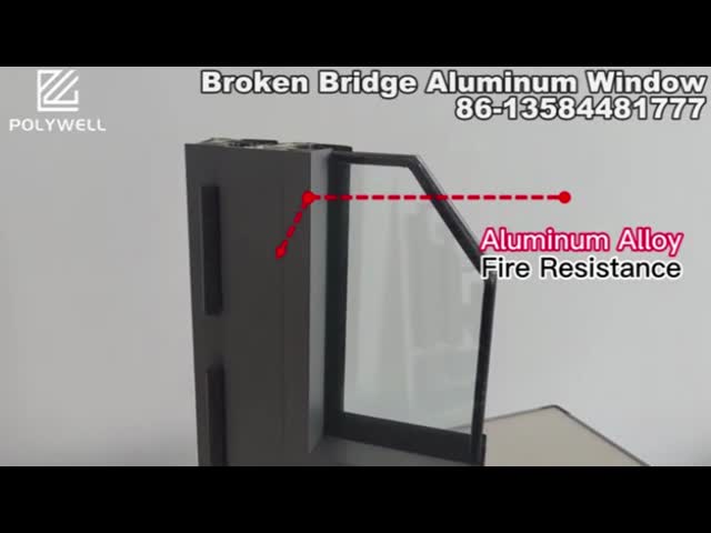 Раздвижные двери перерыва высокого уровня безопасности алюминиевые термальные профилируют застеклять с замком рычага видео