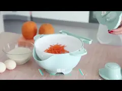 Резец овоща PP небесно-голубой многофункциональный с корзиной стока video