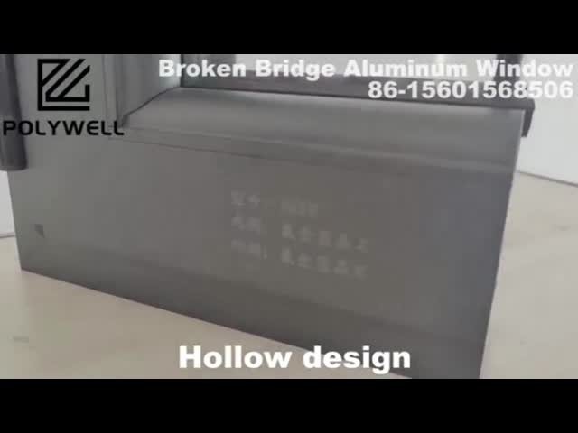 Перерыв огнеупорного сломленного двойного остекления алюминиевого окна моста термальный с предварительной технологией пены видео