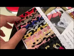 Светить 390 GSM поднял ткань Sequin для платьев моды женщин video