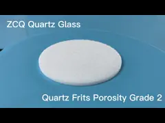 Porous Quartz Frits Porosity Grade 2 40 To 100 Micron used in preparatory filtration and gas washing
