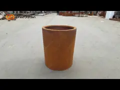 Backyard Outdoor Round Corten Steel Flower Pots Metal Planter Boxes