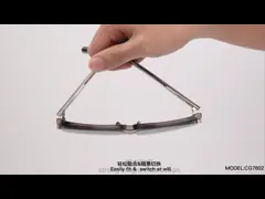 Поляризовыванный магнитный зажим на рамке металла стекел чтения солнечных очков Unisex video