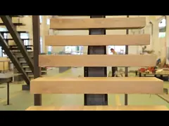 Дизайн лестницы коммерческого здания современный деревянный плавучий для крытого video