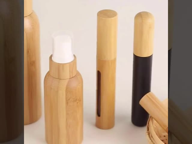 da garrafa plástica de bambu da bomba do gel de 4oz 120ml chuveiro quadrado do champô com bandeja