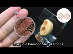 Большие серьги стержня звезды золота люстры серег диаманта желтого золота обруча video