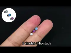 Прокалывая ювелирных изделий губа титана внутренне обивает стержень носа Labret с кубическим цирконом video