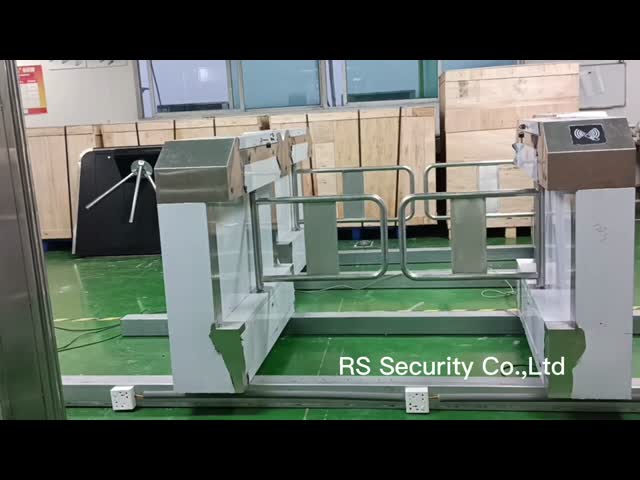 Building Walkway DC Brushless Swing Turnstiles Gate Automation Controller Nfc Reader Wing Barrier Led Red Green