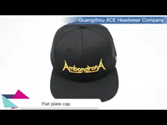 Custom Flat Brim Snapback Hats Embroidery Flat Bill Baseball Cap video