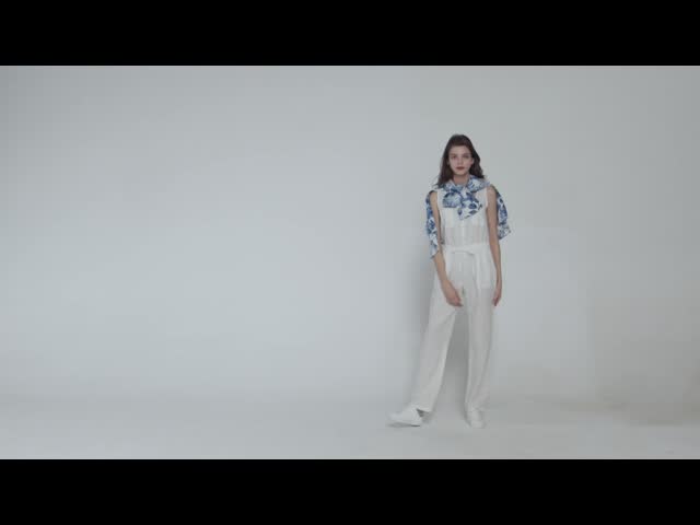 Womens Casual Linen Pants Scoop Pearl Straight Leg