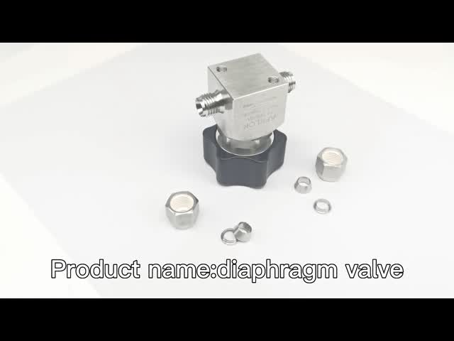 Low Pressure Manual Stainless Steel Diaphragm Valve 1/4in 150psi For Nitrogen Oxygen Helium video